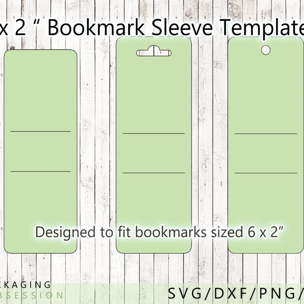 6" x 2" Bookmark Sleeve svg, Bookmark Display Card svg, Bookmark Holder svg, Bookmark svg, Bookmark Box svg, 6x2" bookmark, Custom Packaging