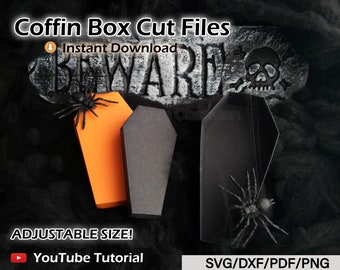 Coffin Box Template, Coffin Gift Box, Halloween Box svg, Halloween Coffin Box, Coffin Card Box, Halloween Candy Box, Halloween Treat Box svg