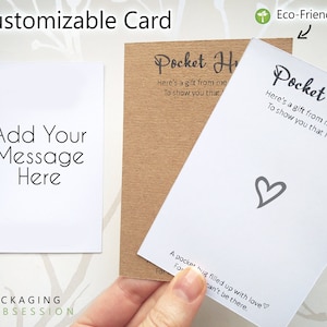 Anpassbare Displaykarten [8er Pack], Pocket Hug Karten, gedruckte anpassbare Rückenkarten, Pocket Heart Token, benutzerdefinierte Karten