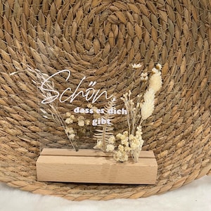 Disco acrilico con fiori secchi / idea regalo
