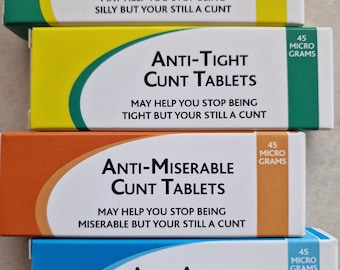 Joke Prank Pill Boxes x4 The Cunt Collection