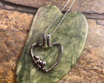 Necklace Ring Holder, Gift for Women Men Nurses Mothers Wife, Sterling Silver Ring Holder Necklace, Wedding Ring Keeper, Sloth Ring Necklace