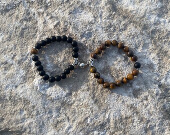 Friendship Companion Bracelets, Gift for Women Men Mothers Wife, Volcanic Beads, Couples Magnetic bracelet