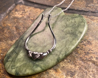 Necklace Ring Holder, Gift for Women Men Nurses Mothers Wife, Sterling Silver Ring Holder Necklace, Wedding Ring Keeper, Heart Ring Necklace