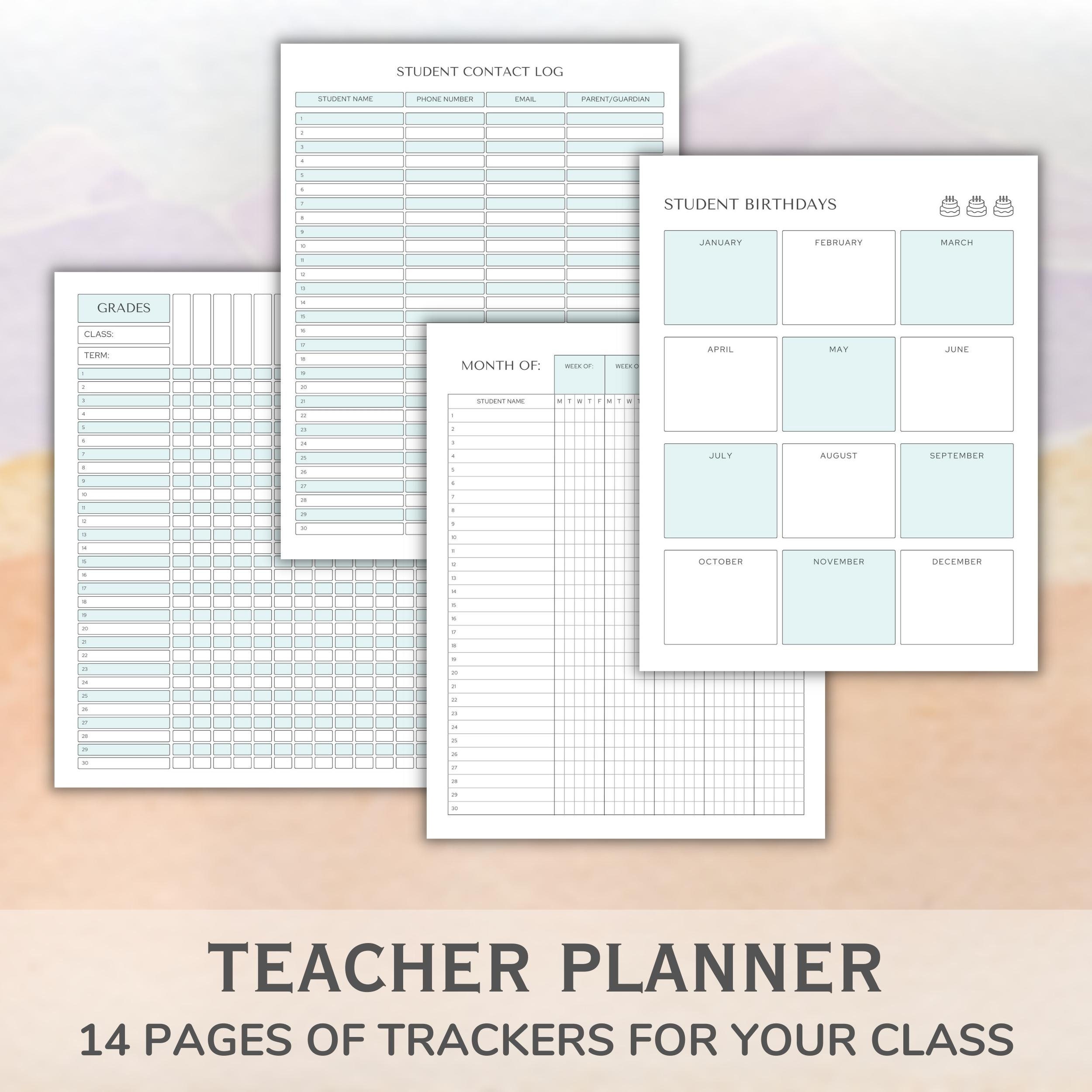 Printable Teacher Academic Planner. Track Students Progress. - Etsy