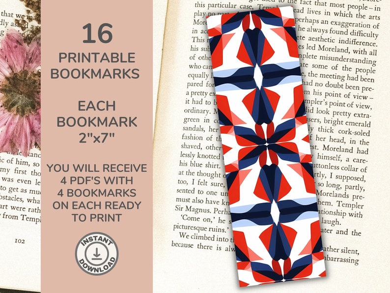 Printable 4th of July Bookmarks. Watercolor Red, White and Blue ...