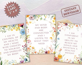 Affirmationskarten zum Abnehmen: Selbstliebe & Selbstvertrauen (Digitaler Download)