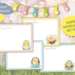Cartes de notes vierges de Pâques | Cartes de notes de printemps | Cartes de Pâques | Lapin de Pâques | Cartes de lieu de nom | Étiquette cadeau de Pâques. Téléchargement instantané