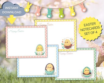 Easter Blank Note Cards | Spring Note Cards | Easter Cards | Easter Bunny | Name Place Cards | Easter Gift Tag. Instant Download