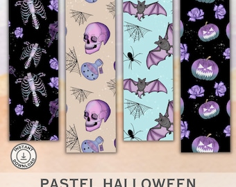 Pastel Halloween Bookmarks, Spooky Reader Gift (Digital Download)