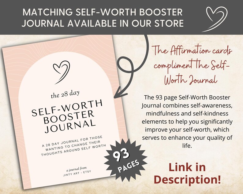 Self Worth Affirmation Cards. Wellness, Self Love and Self Confidence ...