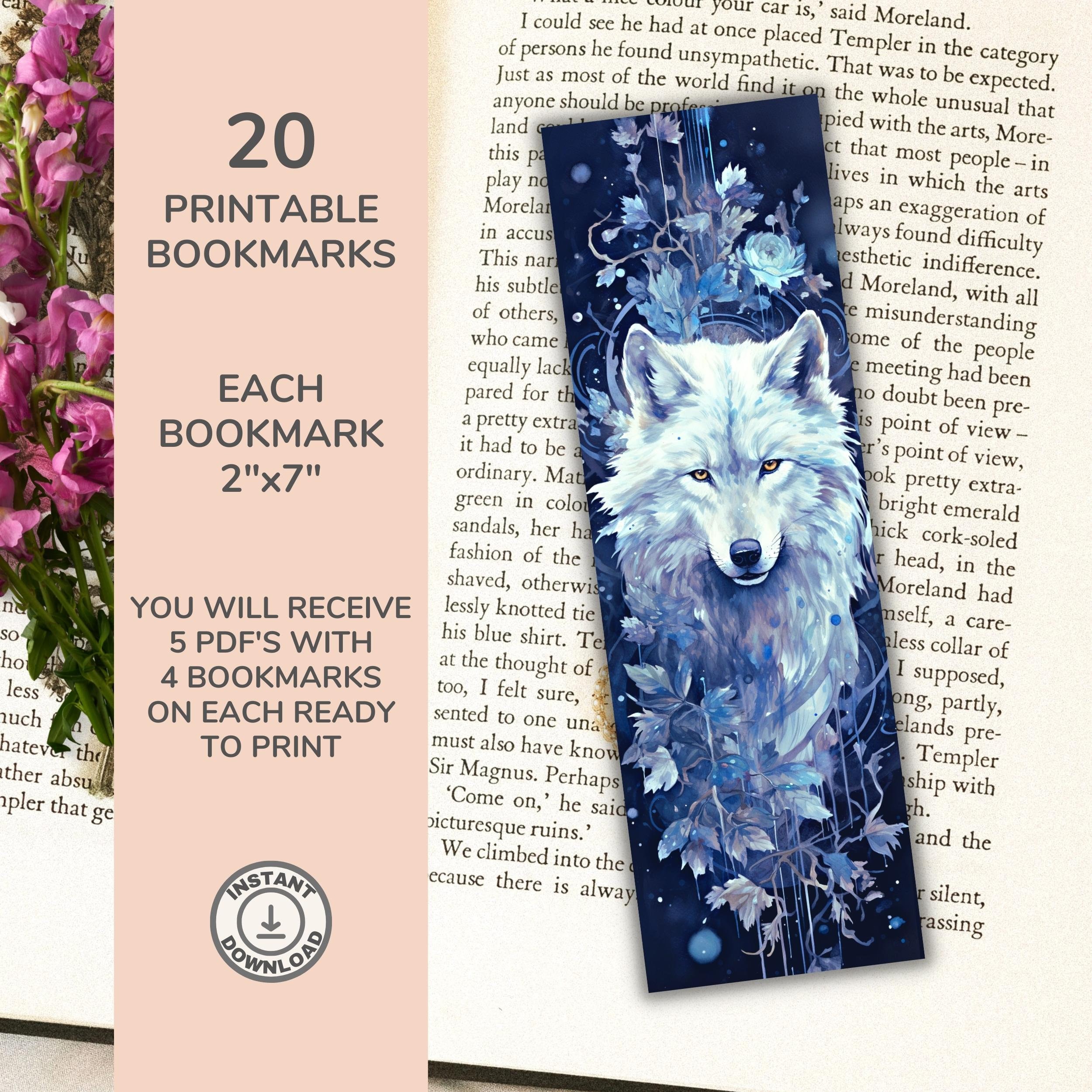 3D White Out Wolf Bookmark By Deluxebase - Lenticular 3D Art By Collin - View #3