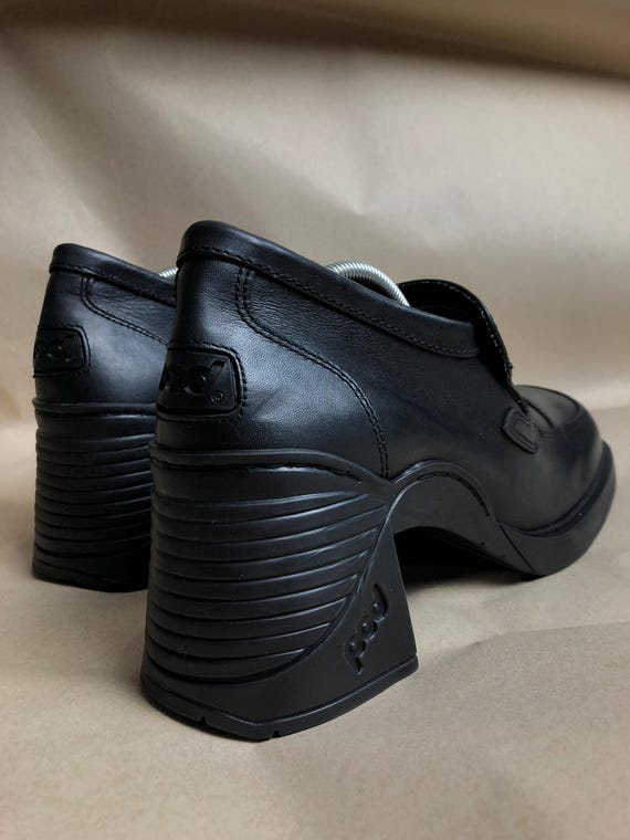 靴 RACAL LEATHER SHOES 00s Z Coil Mens Shoes Legend Size 9D Black Pain Relief Athletic