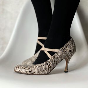 Vintage Joseph Snake Embossed Leather Heels - Made in France - US 8.5