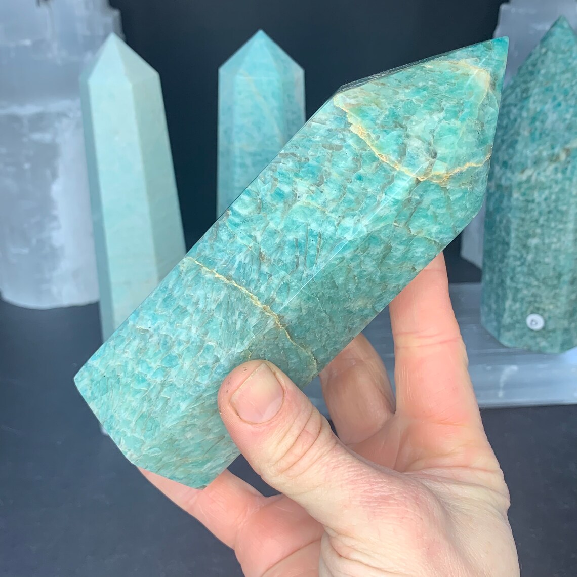 Large Amazonite Tower - Natural Stone Crystal for Healing and Home ...