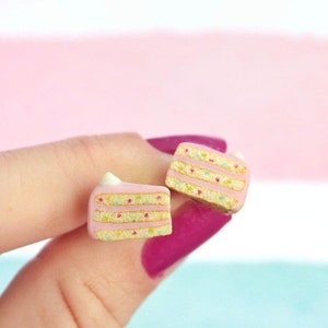 Confetti cake polymer clay stud earrings
