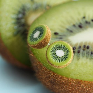 Kiwi fruit polymer clay earrings