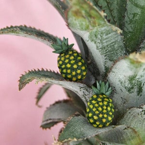 Pineapple fruit polymer clay earrings