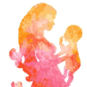 Mother and Child Cross Stitch Pattern (PDF)