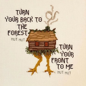 Baba Yaga&#39;s Hut Cross Stitch (completed)