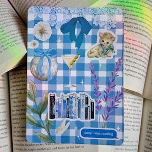 Girly Aesthetic Kindle Insert - Blue Lace Kindle Clear Case Insert - Cute Coquette Customizable Kindle Insert