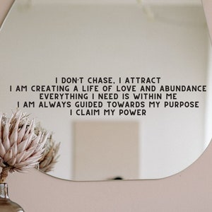 Daily Affirmations Mirror Sticker - Cute Mirror Decal - Trendy Mirror Decal - Trendy Mirror Sticker