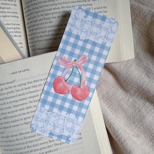 Cherry Bow Bookmark - Trendy Bookmark - Coquette Bookmark - Book Club Bookmark - Bookish - Cute Bookmark