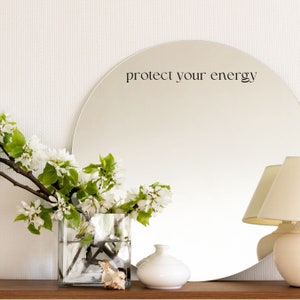 Protect Your Energy Mirror Sticker - Cute Mirror Decal - Trendy Mirror Decal - Trendy Mirror Sticker