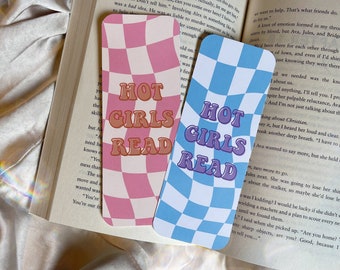 Hot Girls Read Bookmark - Hot Girls Read - Gingham Bookmarks - Bookish - Cute Bookmark