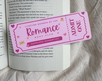 Romance Book Club - Design 2 - Book Club Bookmark - Cute Bookmark - Bookish - Cute Bookmark
