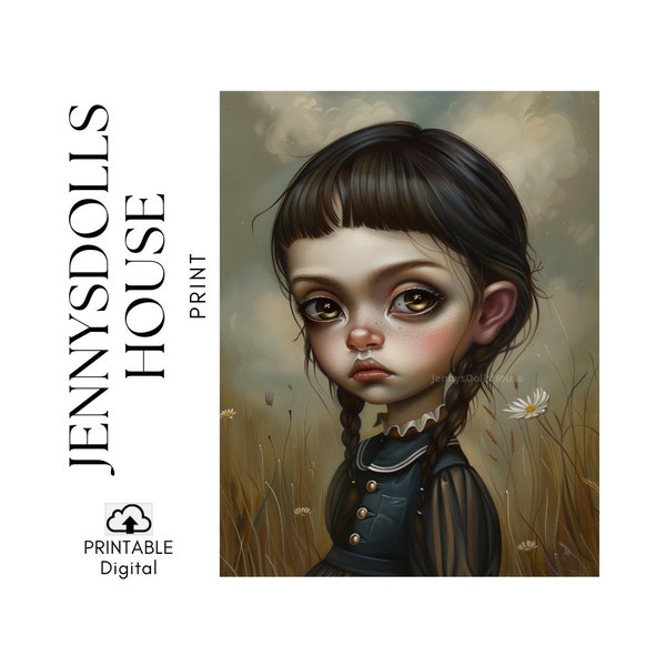 Gothic gloomy girl Pop Surrealism | Wall Art PRINTABLE | Digital Designs | INSTANT DOWNLOAD