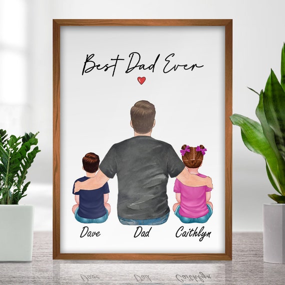 Father's Day Gift,gift for Dad,fathers Day Gift,daughter and Dad Art,new Dad  Gift,birthday Gift Dad,wall Art for Father,gift From Kids 
