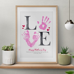 Gift For Mom,Diy Kid Craft,Diy Personalized,Happy Mothers Day,Mother'S Day,Craft Gift,Kids Baby Toddler,Handprint Keepsake,Handprint Kit