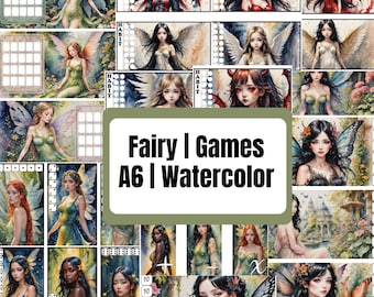Fairy Theme Savings Challenges for 2026 | Games | A6 sizes | Dice | Card | budget tracker
