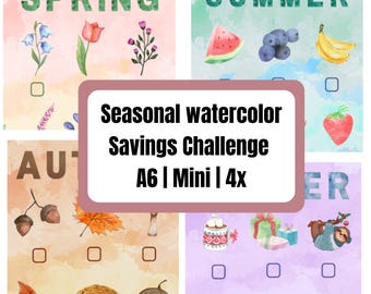 Seasonal Colorful Savings challenge | A6 | 2026 Monthly Budgeting | Digital Download PDF