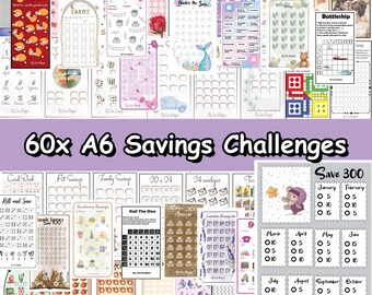 A6 Savings Challenge Bundle: Cash Stuffing Budgeting Trackers (PDF Download)