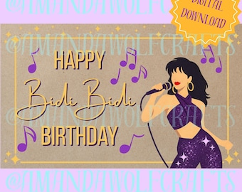 Modèle de bannière d'anniversaire de Selena Happy Bidi Bidi | Toile modifiable, 36 x 60 (téléchargement numérique)