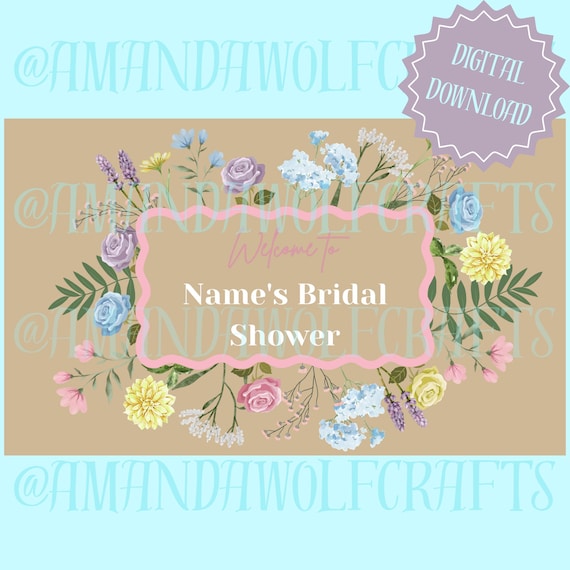 Floral Bridal Shower Banner Template | Editable Canva Design (Digital Download, 36x60" Party Banner)