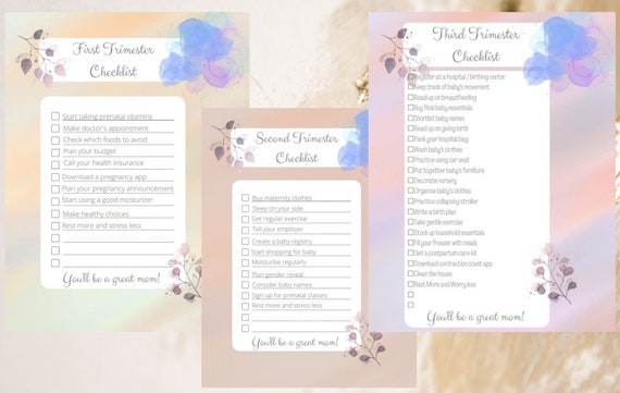 Printable Pregnancy Checklist Pregnancy to Do List - Etsy