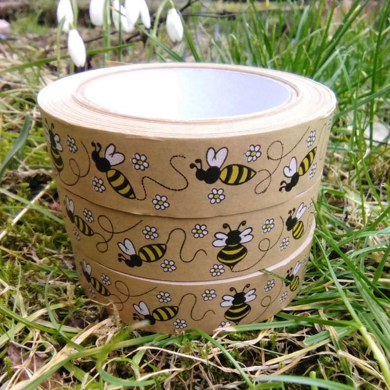 Bees on Brown paper tape image 3