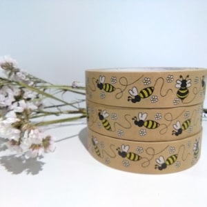 Bees on Brown paper tape image 1