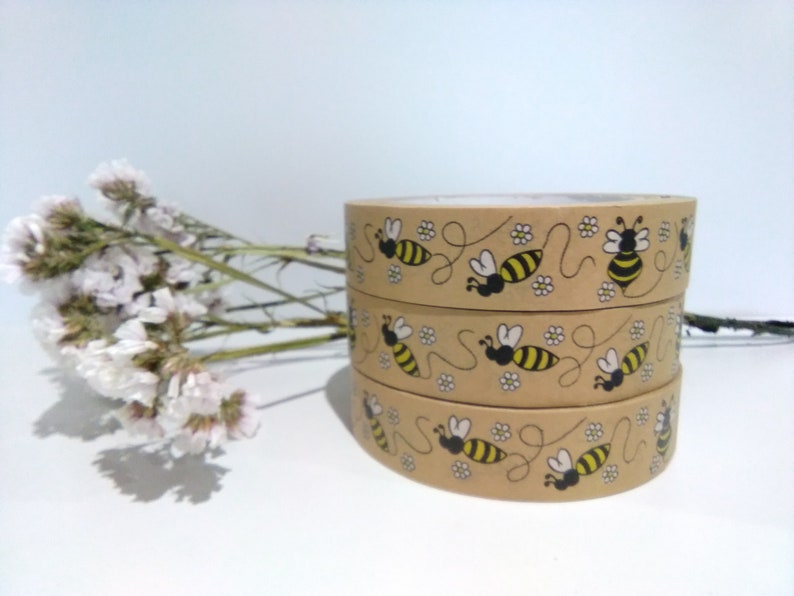 Bees on Brown paper tape image 1