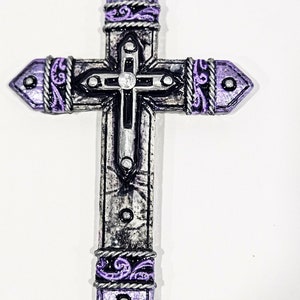 Handmade Wall Cross: Metallic Painted Finish, Spiritual Gift