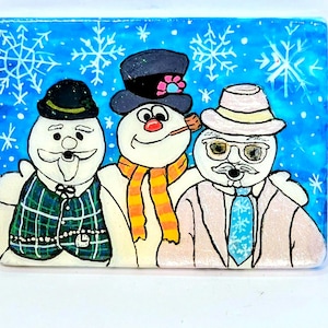 Frosty the Snowman Art: Hand-Painted Christmas Decor in 3D Floating Frame