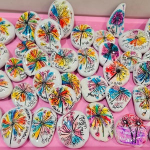 Wishies- painted rocks Make a wish dandelion seeds. Updated often, Kindness rocks