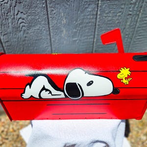 Hand Painted Snoopy Mailbox: Peanuts Doghouse, Personalized