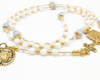 Mother of Pearl SEVEN SORROWS handmade Rosary