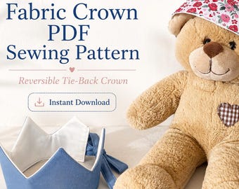 Fabric Crown Sewing Pattern | Reversible Birthday Kids Crown (PDF Download)