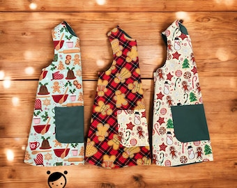 Cotton Children’s Crossback Apron, Christmas apron, great gift for kids that cook or used as a photo prop