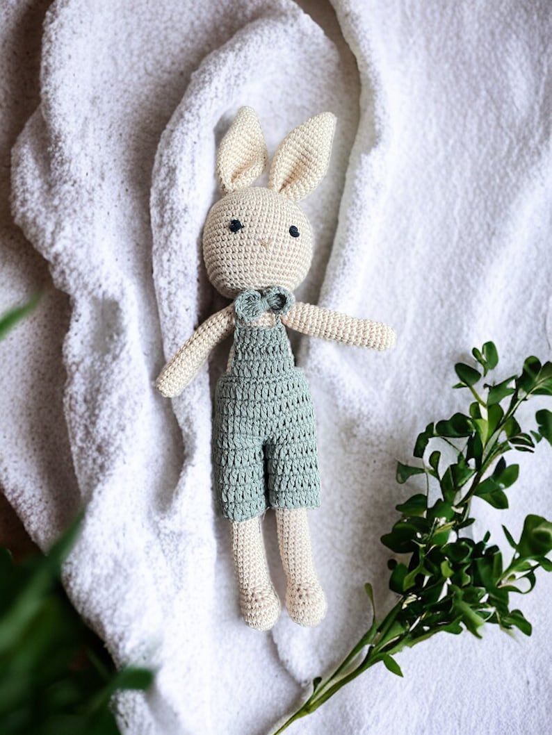 Peter Cotton Tale Rabbit Doll, Knit Doll, Gender Neutral Simple Toy Peter Cotton Tale